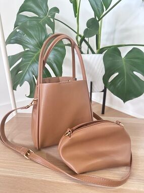 Anthropologie Taupe Crossbody Mini Bag Pouch Neutral Minimalist Purse